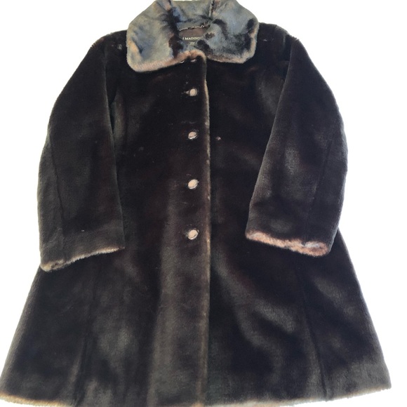 1 Madison Brown Faux Fur Coat - Picture 5 of 8